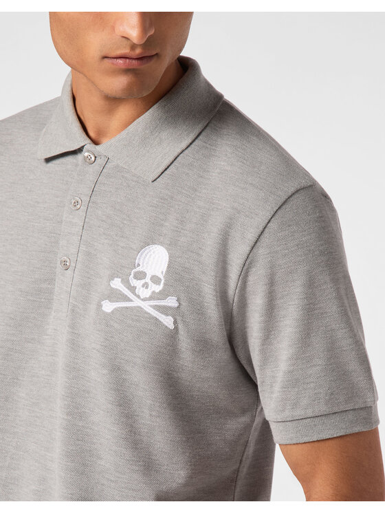 PHILIPP PLEIN PHILIPP PLEIN Polokošeľa 9407 Sivá Slim Fit