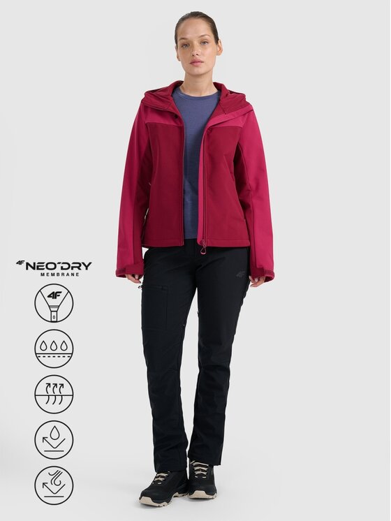 4F 4F Giacca softshell 4FRAW25TSOFF505-60S Rosso Regular Fit
