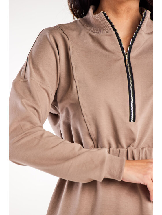 Infinite You Infinite You Sukienka dzianinowa M322 Brązowy Basic Fit