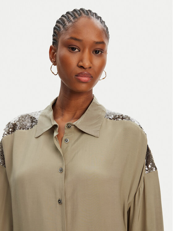 ACCESS FASHION ACCESS FASHION Koszula 53-7027-437 Zielony Loose Fit