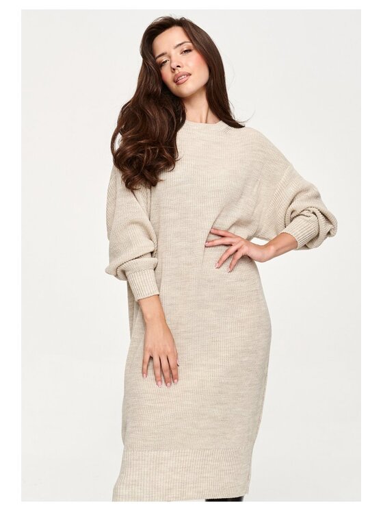 Makadamia Makadamia Sweter S180 Beżowy Loose Fit