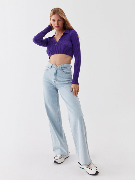 Tommy Jeans Tommy Jeans Pullover Badge DW0DW14950 Violett Slim Fit