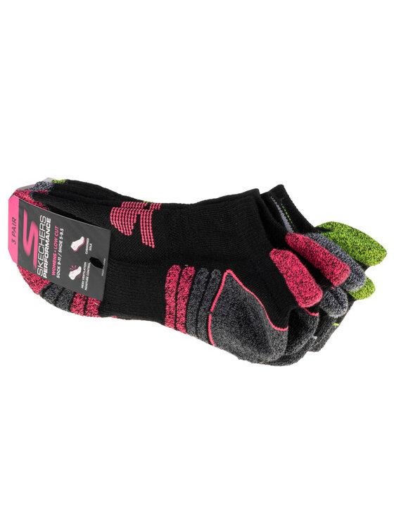 Skechers Skechers Calzini corti Skechers 3pk Womens Perf Grey Color Pop Nero