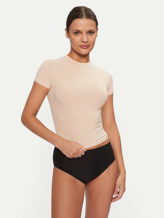 Dorina Dorina Тишърт Noa FXTO0015MI116 Бежов Slim Fit