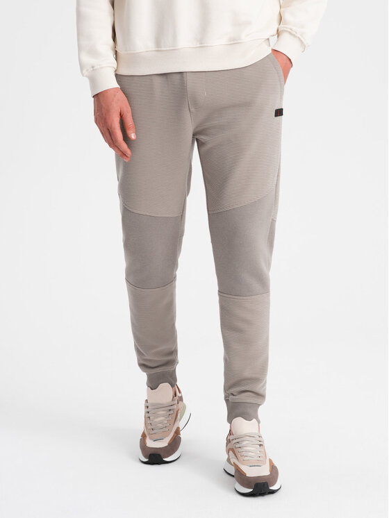 Ombre Ombre Teplákové kalhoty OM-PASK-0127 Hnědá Regular Fit