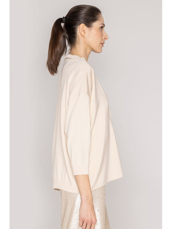 Deni Cler Milano Deni Cler Milano Kardigan T-DC-U405-D2-20-13-1 Beżowy Oversize