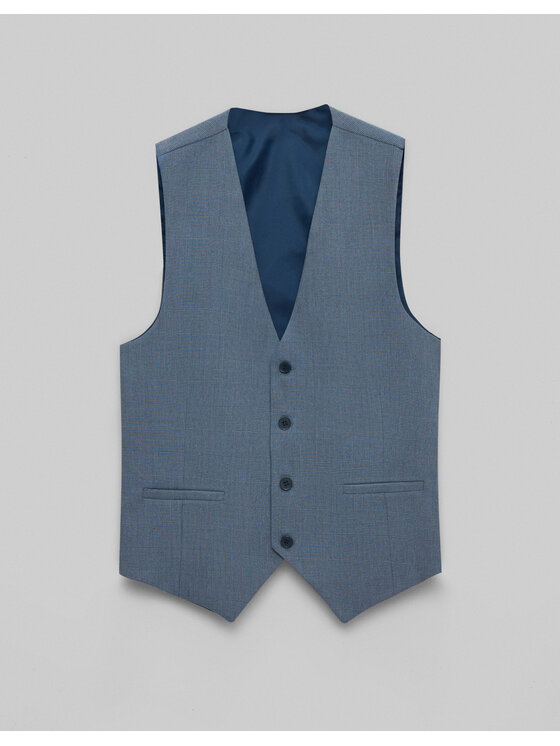 Borgio Borgio Kamizelka garniturowa livorno Niebieski Slim Fit
