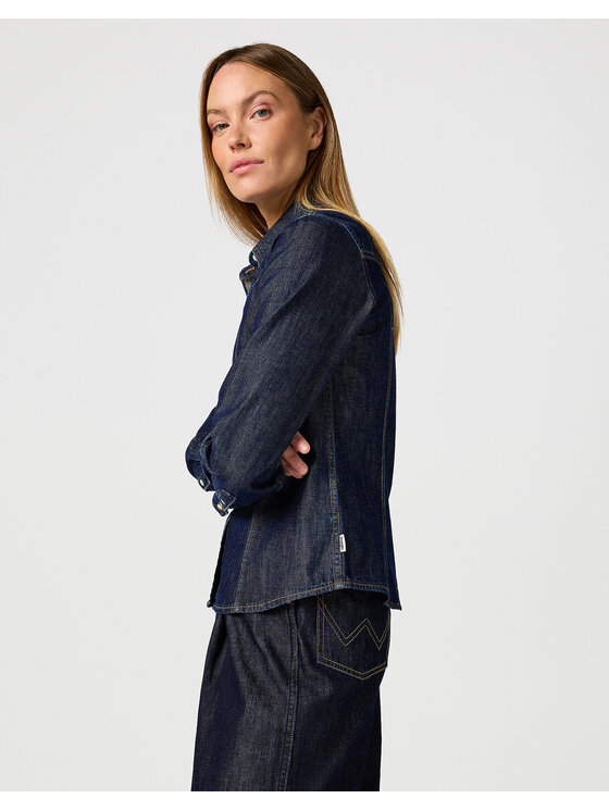 Wrangler Wrangler camicia di jeans 112362846 Blu scuro Slim Fit