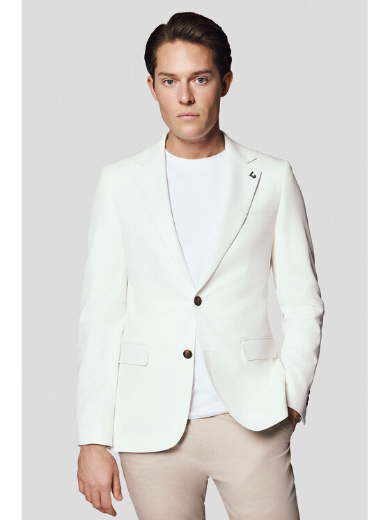 Lancerto Lancerto Marynarka Guspini MA131125000001 Biały Slim Fit