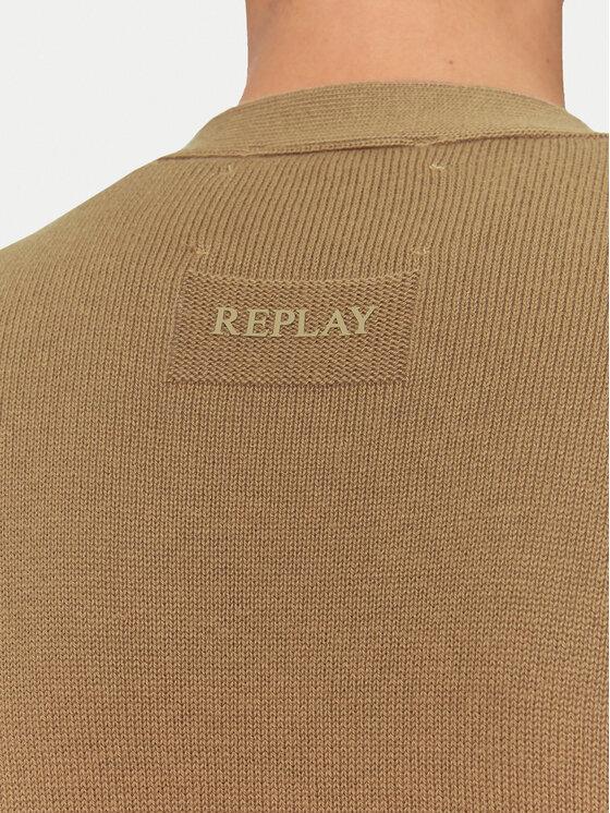 REPLAY REPLAY Kardigan UK4456.000.G23138B Beżowy Regular Fit