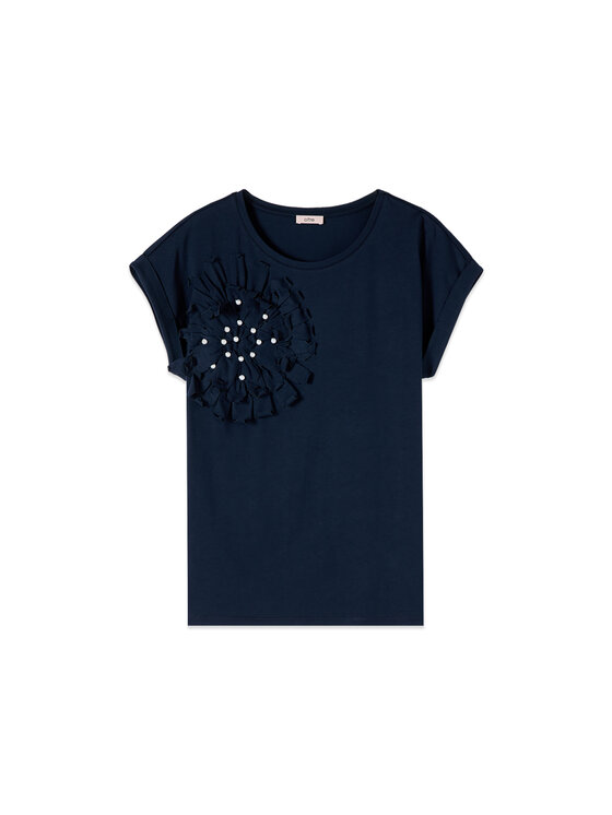 Oltre Oltre T-Shirt G00DJ004618N034 Niebieski Regular Fit