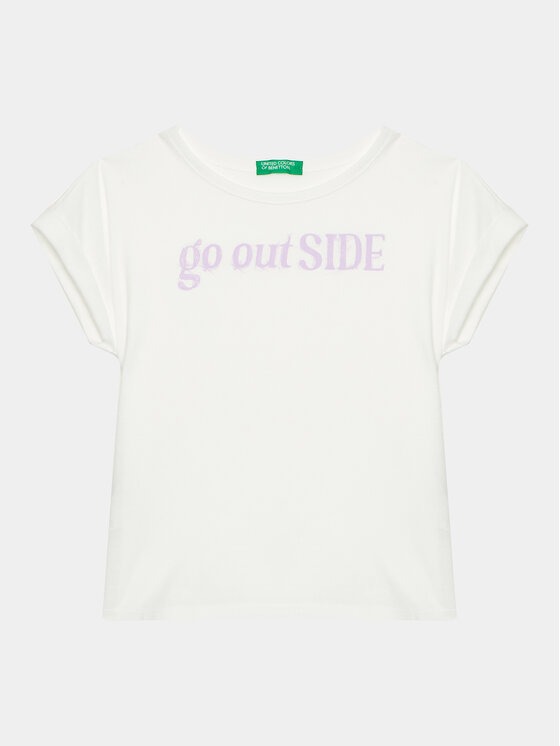 United Colors Of Benetton United Colors Of Benetton Тишърт 3096C10C1 Бял Regular Fit