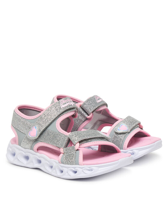 Skechers Skechers Basutės S-Lights: Heart Lights Sandal - Sugar Sparks 303114L/SLPK Sidabrinė