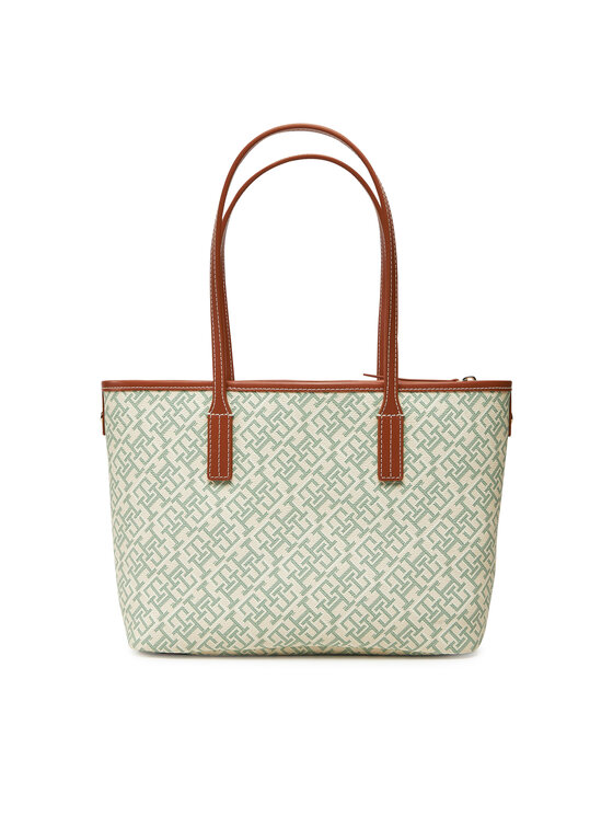 Tommy Hilfiger Tommy Hilfiger Torebka Th Monoplay Leather Mini Tote AW0AW17415 Zielony