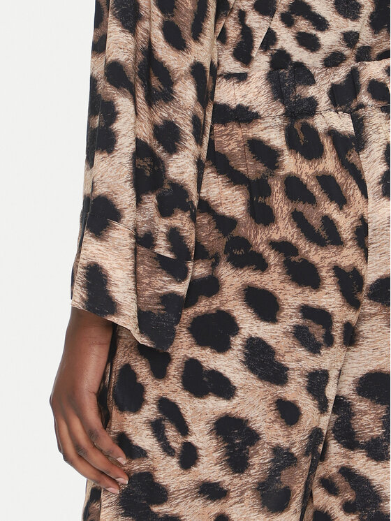 LOLA CASADEMUNT LOLA CASADEMUNT Kalhoty z materiálu LS2514018 Hnědá Relaxed Fit
