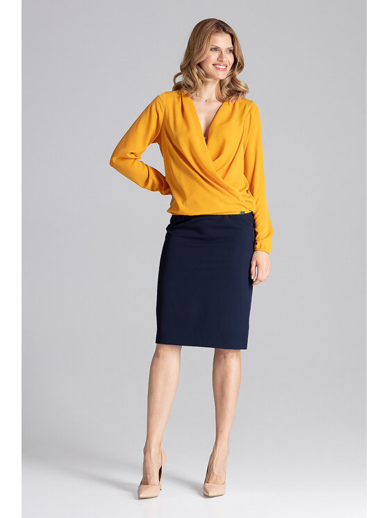 FIGL FIGL Bluzka M659 Żółty Regular Fit