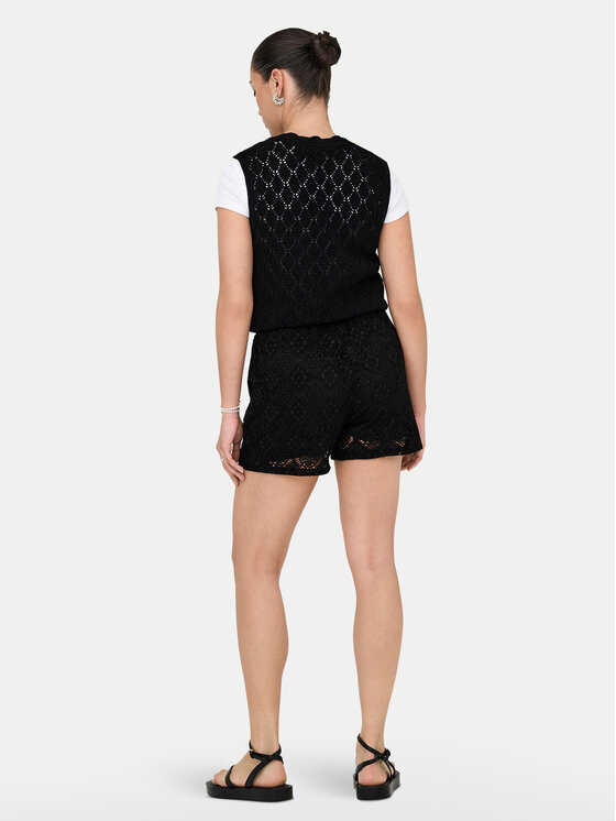 JDY JDY Šortky z materiálu Eva 15351501 Černá Loose Fit