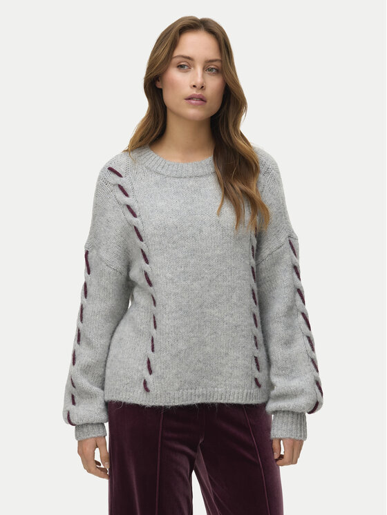 Vero Moda Vero Moda Pulover Ilina 10334866 Gri Loose Fit