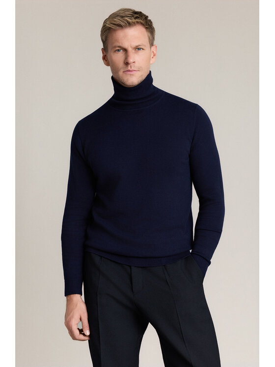 Lancerto Lancerto Sweter Jesse SW073226000043 Granatowy Regular Fit
