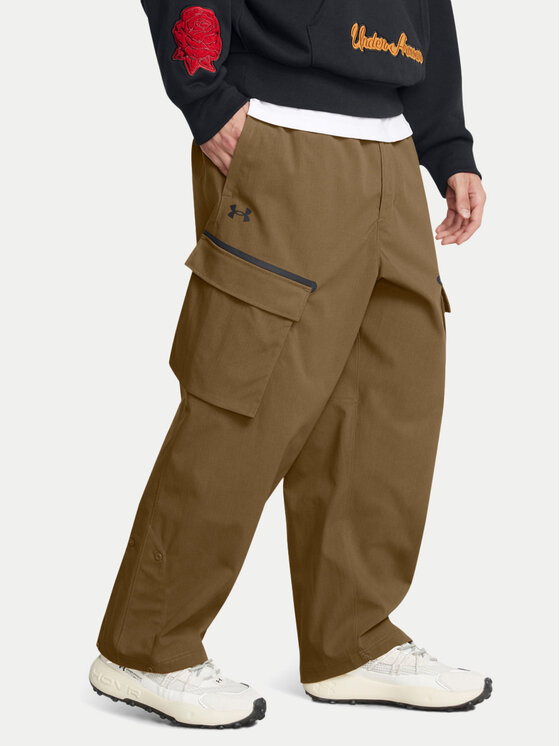 Under Armour Bavlnené nohavice Unstoppable 1388827 Hnedá Loose Fit