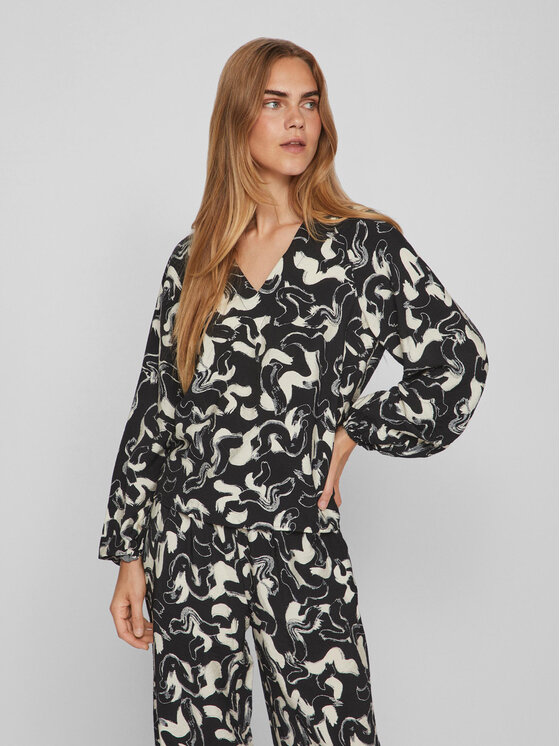 Vila Vila Bluse 14088841 Schwarz Regular Fit