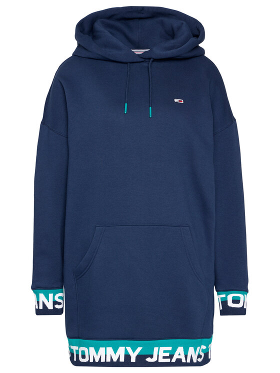 Tommy Jeans Trikotažinė suknelė Branded Hem DW0DW08886 Tamsiai mėlyna  Regular Fit • Modivo.lt