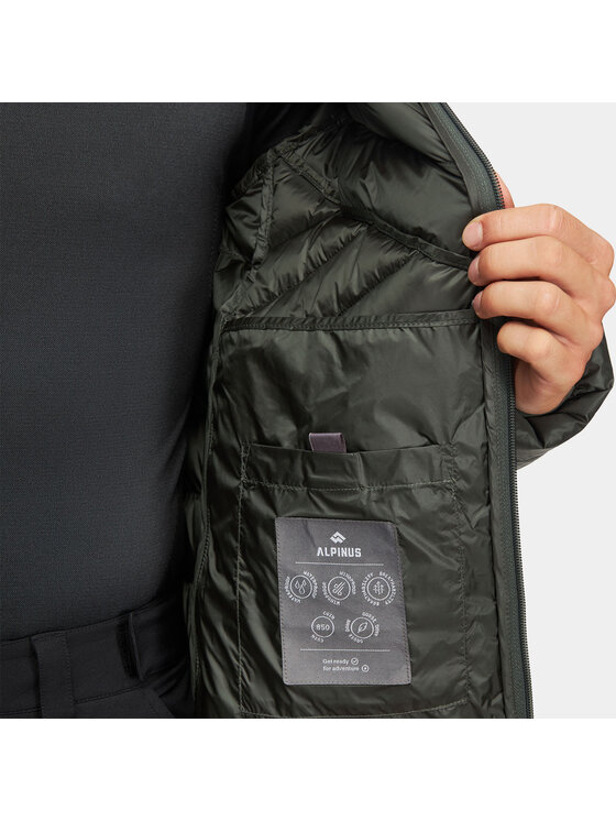 Alpinus Alpinus Kurtka puchowa Pollux Khaki Regular Fit