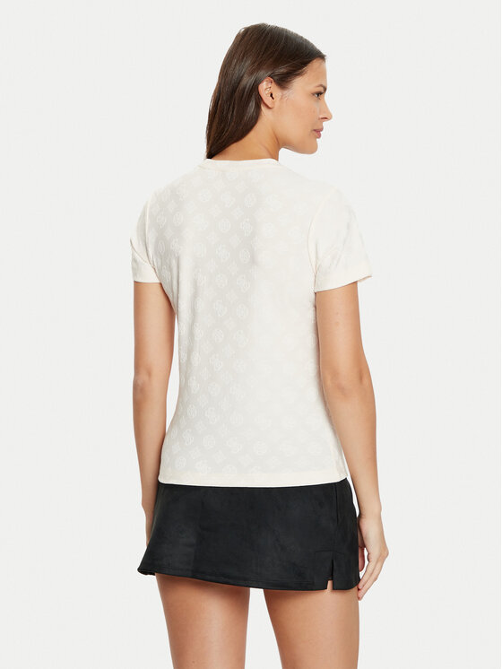 Guess Guess Póló V5RI02 KCLG2 Ekru Regular Fit
