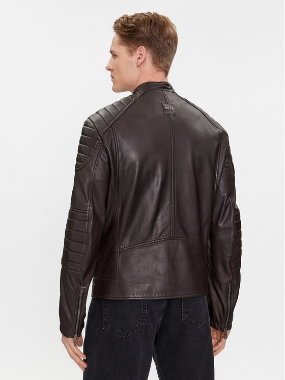 BOSS Boss Giacca di pelle Jolur 50504104 Marrone Regular Fit
