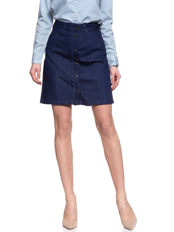 Lee Lee Spódnica mini A LINE SKIRT Niebieski Regular Fit