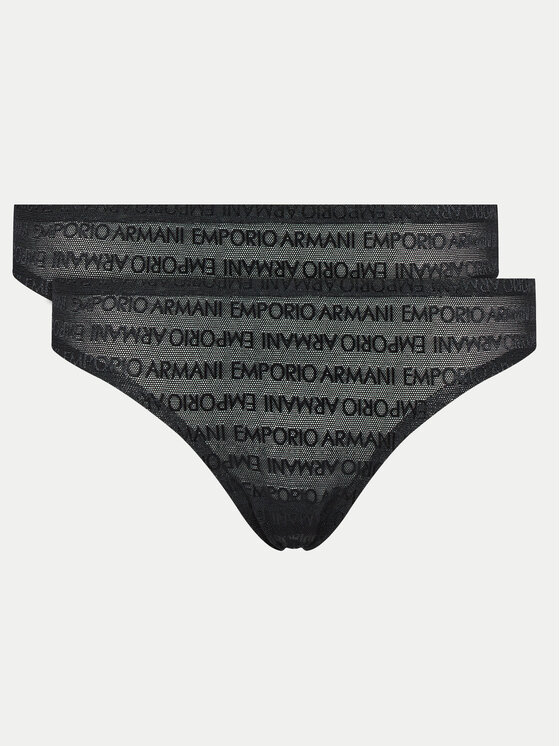 Emporio Armani Underwear 2 stringu pāru komplekts 163333 3F204 00020 Melns