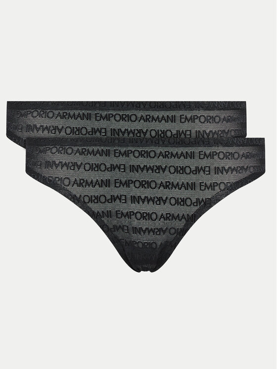 Emporio Armani Underwear Set 2 parov brazilskih spodnjih hlačk 163333 3F204 00020 Črna