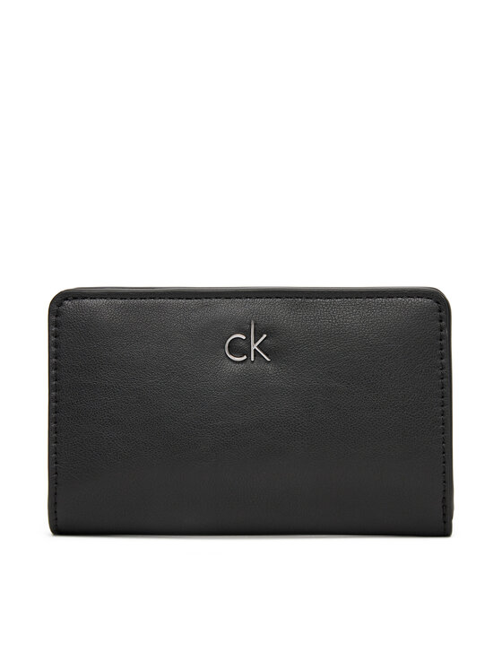 Portofel Mare de Damă Calvin Klein Ck Re-Lock Medium Bifold LV04F1033G Negru