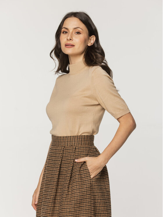 Willsoor Willsoor Sweter 88448 Beżowy Close Fit