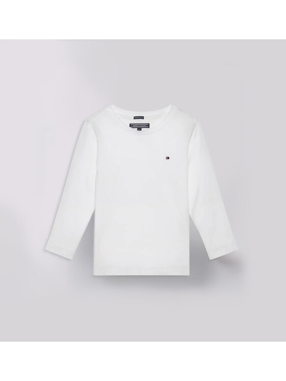 Tommy Hilfiger Tommy Hilfiger Bluză Boys Basic Cn Knit L KB0KB04141 Alb Regular Fit