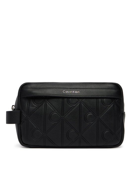 Calvin Klein Calvin Klein Kozmetická taštička Xl Emblem Aop Embo?Ss Dopp Kit LV04D1179G Čierna