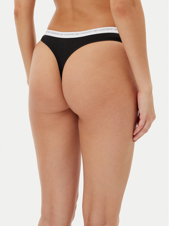Lacoste Lacoste Sada 3 kusů string kalhotek 8F1341 Černá