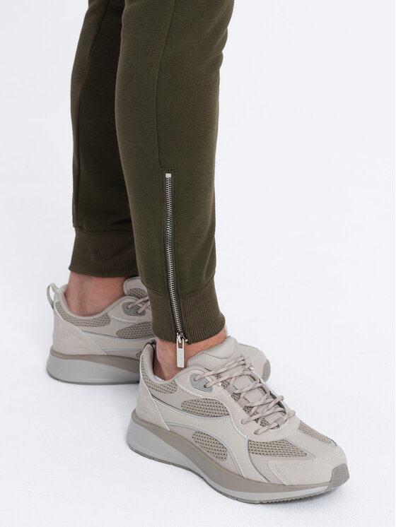 Ombre Ombre Teplákové kalhoty OM-PASK-22FW-004 Zelená Regular Fit