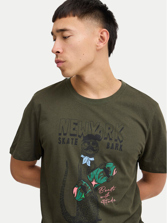 Blend Blend Tricou 20717748 Verde Regular Fit