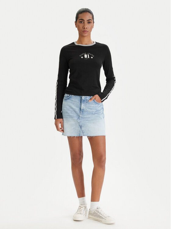 Guess Jeans Guess Jeans Bluzka W6RI17 J1314 Czarny Regular Fit