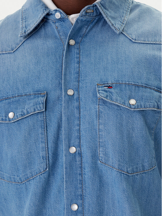 Tommy Jeans Tommy Jeans Koszula jeansowa Western DM0DM23029 Niebieski Regular Fit