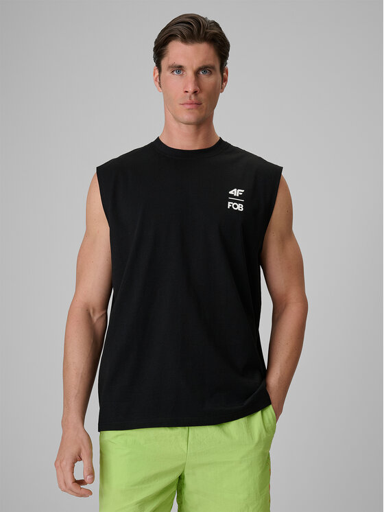 4F 4F Tank top FOB SUMMER Czarny Loose Fit