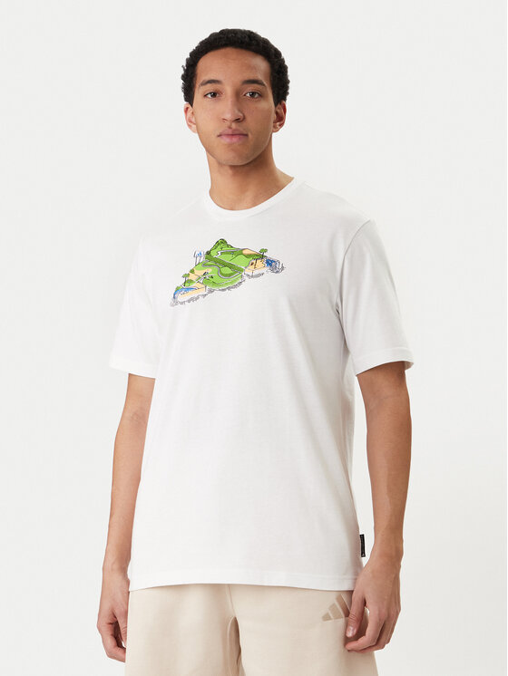 adidas adidas Футболка Novelty Mini Graphic JZ5037 Білий Regular Fit