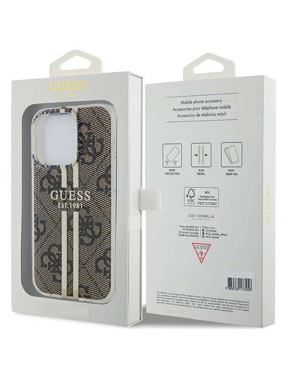 Guess Guess Etui na telefon Apple iPhone 15 Pro Max Brązowy