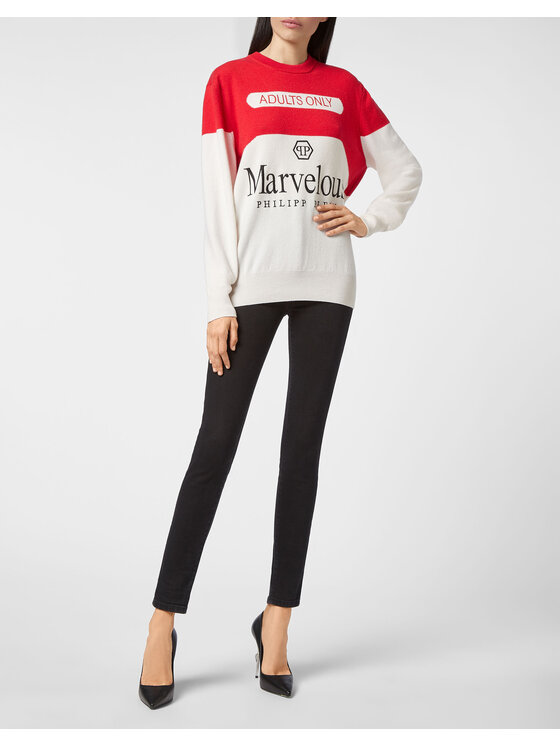 PHILIPP PLEIN PHILIPP PLEIN S dlhými rukávmi 5957 Biela Regular Fit