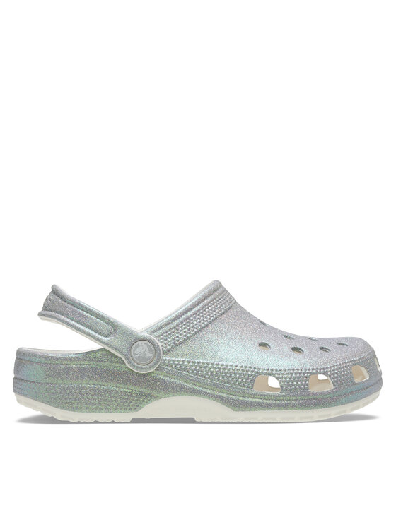 Şlapi Crocs Classic Iridescent Glitter Clog 211005 Argintiu