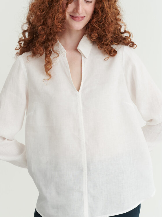 TATUUM TATUUM Bluzka PARTU Kremowy V-Neck Fit