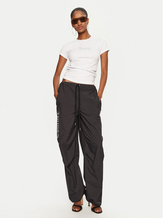 Juicy Couture Juicy Couture Marškinėliai Dot Ruched JCWCT24311 Balta Slim Fit