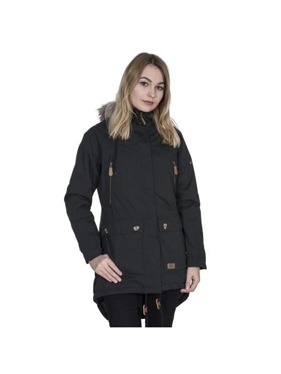 Trespass Trespass Kurtka przeciwdeszczowa Clea Czarny Long Fit
