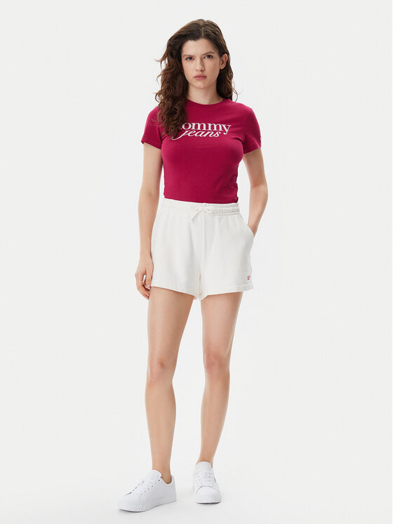 Tommy Jeans Tommy Jeans Sportske kratke hlače Script DW0DW20353 Écru Regular Fit